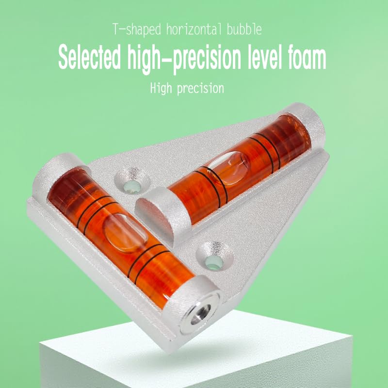 High precision aluminum alloy T-shaped platform can be used. Small level ruler with magnetic bubble beads for measurement (58x43x13mm) - size: 58x43x13mm