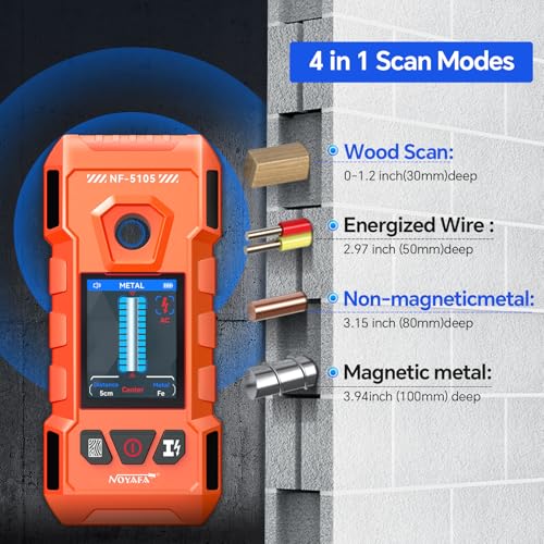 NOYAFA Rechargeable Stud Finder Wall Scanner, 6 in 1 Electronic Wall Detector