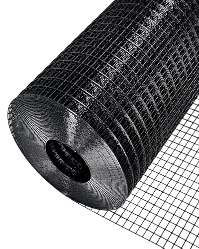 Black PVC Hardware Cloth 1/2inch 16"x25' 19 Gauge Snake Fence Roll - size: 1/2" x 1/2" 16" x 25'