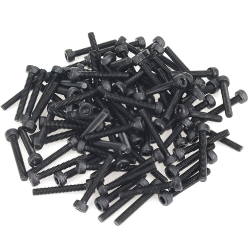 105 Pieces M3 x 20mm Socket Head Cap Screws, Thread Pitch 0.5mm, Sutemribor M3 Black Screws, 12.9 Grade Alloy Steel, Black Oxide Finish, Fully Threaded - size: M3 x 20mm, style: Socket Head