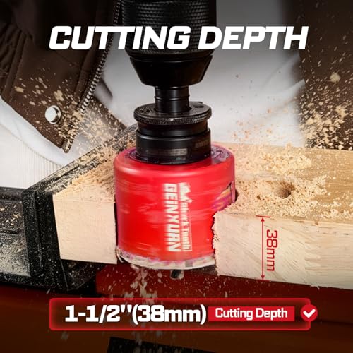 Geinxurn 2 Inch(51mm) Hole Saw, 2PCS HSS Bi-Metal Hole Saw Kit with Shark Tooth Hole Cutter for Wood,Drywall, PVC Boards and Thin Metal - color: 2 PCS 2"