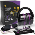 TradeSmart Shooting Ear Protection for Gun Range, NRR 28 Earmuffs & Eyewear - color: Clear+tint - Purple