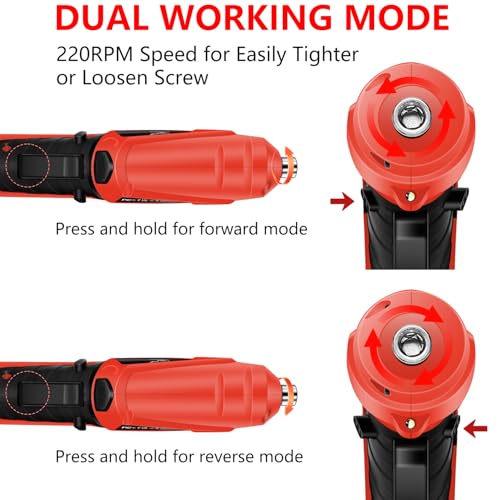 JENABOM 3.6V Electric Cordless Screwdriver Set, Mini Drill Set - color: Red