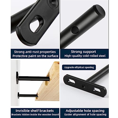 6 Inch (154MM) Hidden Floating Shelf Brackets 6-Pack