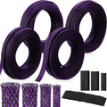 Tatuo 151 ft Braided Cable Sleeve Expandable Wire Sheathing(Purple) - color: Purple, size: 151 ft