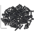105 Pieces M2 x 8mm Button Head Socket Cap Screws, Thread Pitch 0.4mm, Sutemribor M2 Black Screws, 10.9 Grade Alloy Steel, Black Oxide Finish, Fully Threaded - size: M2 x 8mm, style: Button Head