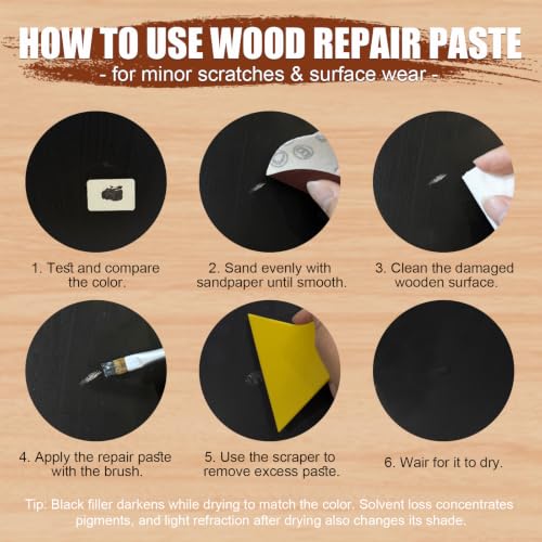 Wood Furniture Repair Kit (Black-Brown) for IKEA - color: Black-brown for Hemnes / Kallax / Bestå / Alex / Lagkapten / Lack / Micke