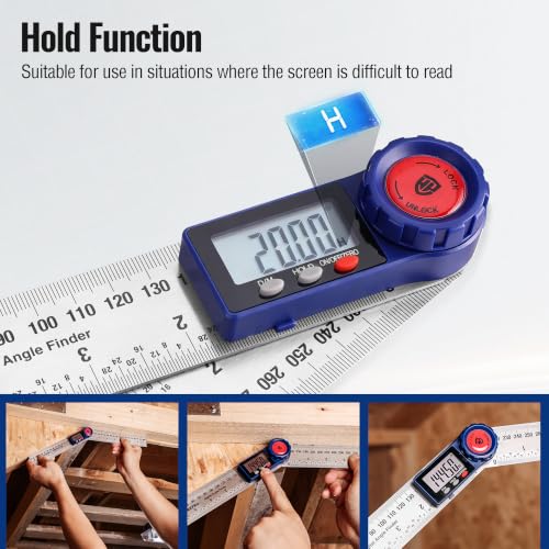 WORKPRO Digital Angle Finder, 7-Inch Stainless Steel Angle Finder Tool