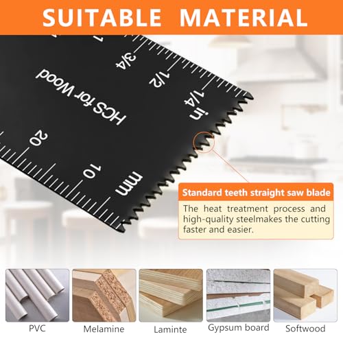 AIFICUT 55 PCS Oscillating Saw Blades Quick Release Universal oscillating Tool Blades Wood Plastics and Metal Multitool Blade Kits for Wood fit Dewalt Rockwell Milwaukee Makita Ryobi