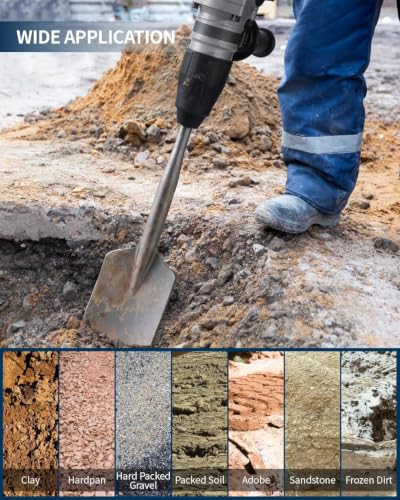 Firecore 4-1/2" x 17" SDS Max Clay Spade Bit for Landscaping and Gardening