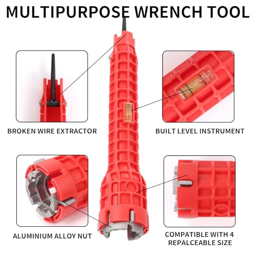 14-in-1 Multi-Functional Plumbing Wrench, Fit Common Plumbing Fixtures