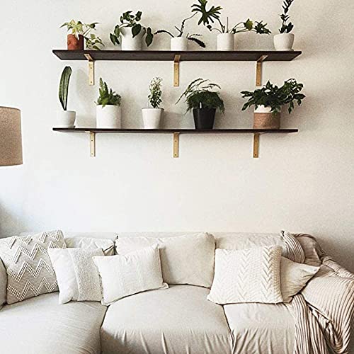 Shelf Brackets 10 Inch Wall L Brackets 8PCS Heavy Duty for Shelves Metal Gold Rustic Industrial Brackets for DIY Opening Shelves Project Hardware Included - size: 10 Inch, style: Gold-8 Pack