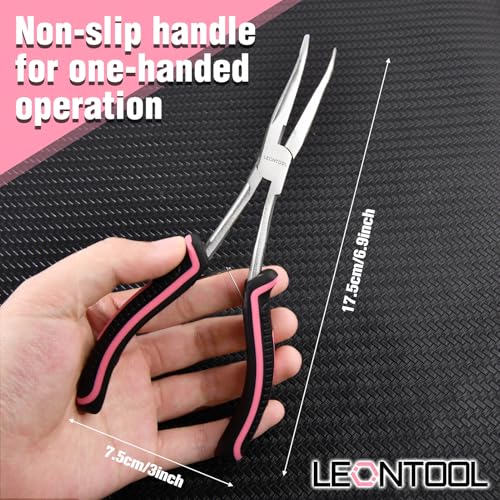 Long Reach Bent Needle Nose Pliers Serrated Jaw with Wire Cutter - style: Bent Needle Nose Plier with Serrated Jaws & Cutter