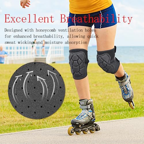 OTraki Gardening Knee Pads for Women & Men Knee Cushion for Kneeling | Adjustable High Elastic Soft Durable Kneepads for House Floor Cleaning, Gardening Maintain, Construction Work, Black L