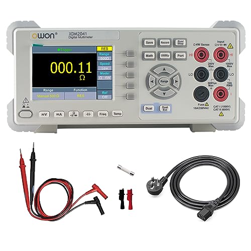 OWON XDM2041 Digital Multimeter with 3.7 inch (480x320) high Resolution LCD, 55000 Counts True RMS AC Voltage/Current Measurement,Support SCPI and Dual line Display Up to 65 Readings per Second - style: XDM2041