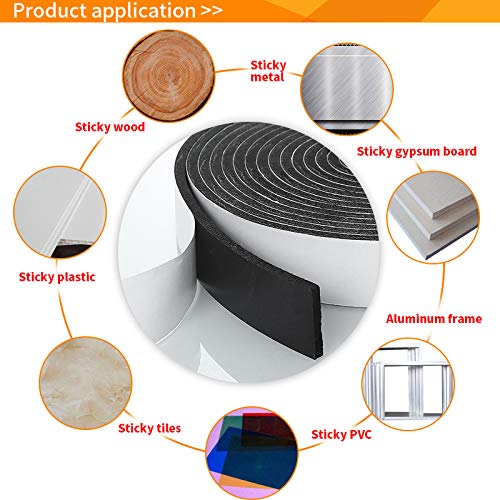 Foam Insulation Tape self Adhesive,Weather Stripping for Doors and Windows,Sound Proof soundproofing Door Seal,Weatherstrip,Pipe Cooling, Air Conditioning Seal Strip (W:1/2In xT: 1/2In XL: 13Ft) - size: 1/2 in x 1/2 in x 13 ft