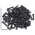 105 Pieces M3 x 16mm Button Head Socket Cap Screws, Thread Pitch 0.5mm, Sutemribor M3 Black Screws, 10.9 Grade Alloy Steel, Black Oxide Finish, Fully Threaded - size: M3 x 16mm, style: Button Head