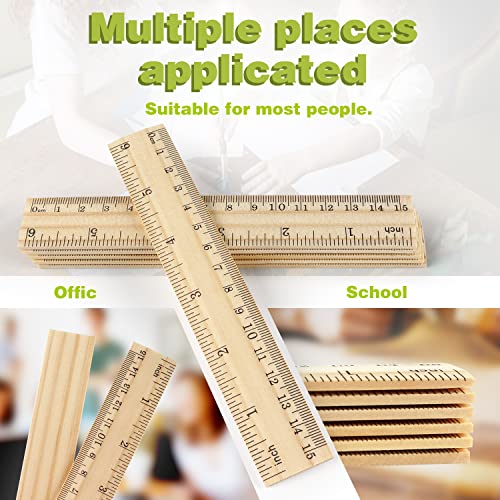 ZZTX 3 Pack Wooden Ruler 6 Inch（15 cm) - color: 3 Pack, 6 Inch