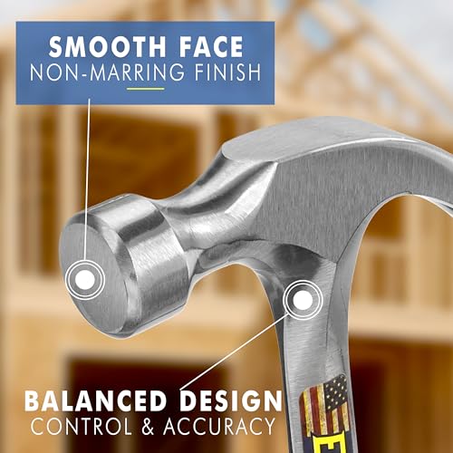 ESTWING Curved Claw Hammer, 20 oz Smooth Face, Shock Reduction Grip, EO-20C - size: 20 oz (Ounces)