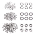 Swpeet 150Pcs Metric 304 Stainless Steel M2 Hex Nuts and M2 Flat Washers with Split Lock Washers Assortment Kit, Coarse Thread Hexagon Nut for Home Automotive Shop Use - size: M2 Hex Nuts & Washers