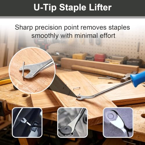 5-Piece Heavy Duty Upholstery Staple Remover Tool Set with Nail Puller Plier, Tack Lifter, Fastener Remover for Carpet,Furniture,Floor,Photo Frame,Wooden - color: 5 Pcs