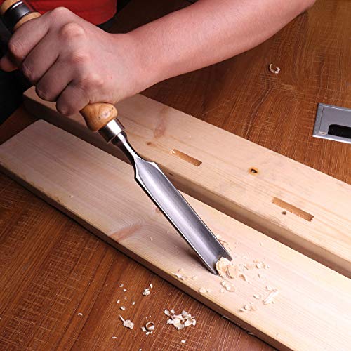 Atoplee Wood Carving Gouge Chrome Vanadium Steel Semi-Circular Carpenter Woodworking Chisel (25mm(1")) - size: Semi-Circular-25mm(1")