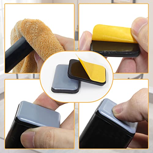 20Pcs 1-3/8 x 1 Inch Rectangular Adhesive Furniture Sliders - size: 1-3/8 x 1 Inch