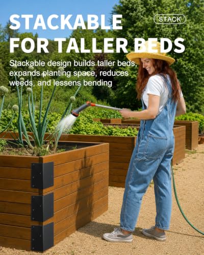 8 Pcs 6" x 3" x 3" Raised Garden Bed Corner Brackets for Wood Planter Box - size: 8Pcs-6" x 3" x 3"