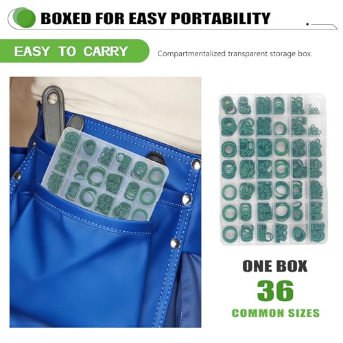 O Rings O-Ring Assortment Kit 36 Metric SAE Sizes for Auto AC Repair - style: 36 Size/595 Pcs