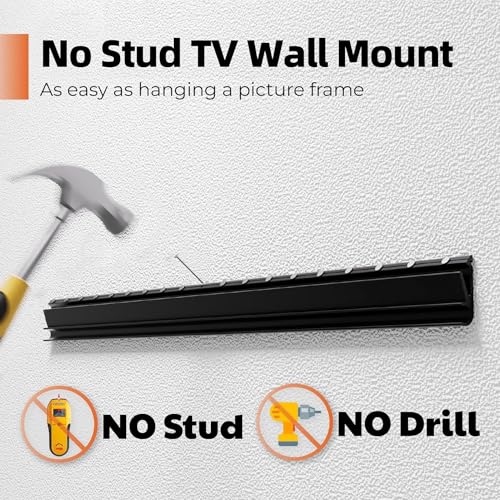 AENTGIU Studless TV Wall Mount, Heavy Duty Drywall TV Bracket Hanger for 26-55 inch Flat Screen TVs, No Stud, NO Drill, No Anchors, Easy Install with All Hardware Included - size: Fit 26 to 55 inches TVs, style: 1 SET