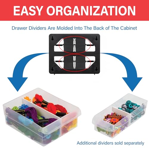 Akro-Mils 16-Drawer Plastic Storage Cabinet, 10.5"W x 6.5"D x 8.5"H, Black - color: Black, size: 16 Drawer, style: 1 Pack