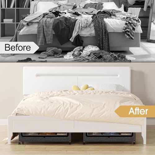 Yecaye 60L Under Bed Storage with Wheels, 4 Pack, Hemp Grey - color: Hemp Gray, size: 4 Pack