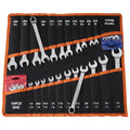 VEVOR Combination Wrench Set, 42-Piece SAE and Metric, 12-Point Box End and 15° Angled Open End Combination Wrenches with Roll Up Pouch, Carbon Steel, for General Household and Automotive Repairs - size: 42PCS (Metric&SAE), style: Regular