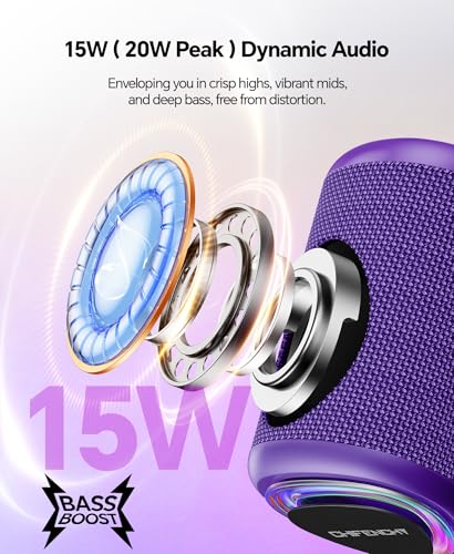 Portable Bluetooth Speaker Beach Essentials: IPX5 Waterproof for Outdoor - color: Purple