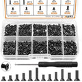 mankk 360PCS Laptop Screws 12 Sizes M2 M2.5 M3 Replacement Computer Tiny Screws Motherboard Screw with Screwdriver for Laptop PC Repair & DIY - color: Black-360PCS