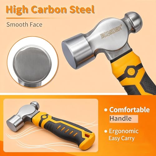 BOOSDEN Small Ball Peen Hammer Stubby Short Handle Ballpeen Hammer 8 oz - size: Ball Peen Hammer