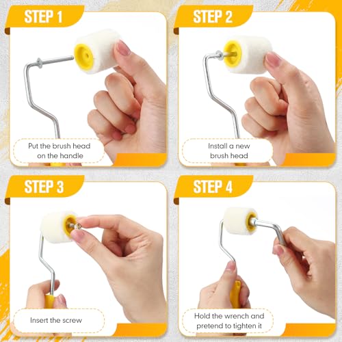 Honeydak 8 Pack Mini Paint Roller with Replacement Heads, 1.2 Inch - size: 1.2 Inch