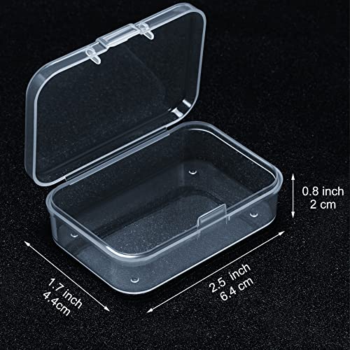 SATINIOR 24 Packs Small Clear Plastic Beads Storage Containers Box with Hinged Lid for Storage of Small Items, Crafts, Jewelry, Hardware(2.5 x 1.7 x 0.8 in) - size: 2.5 x 1.7 x 0.8 in