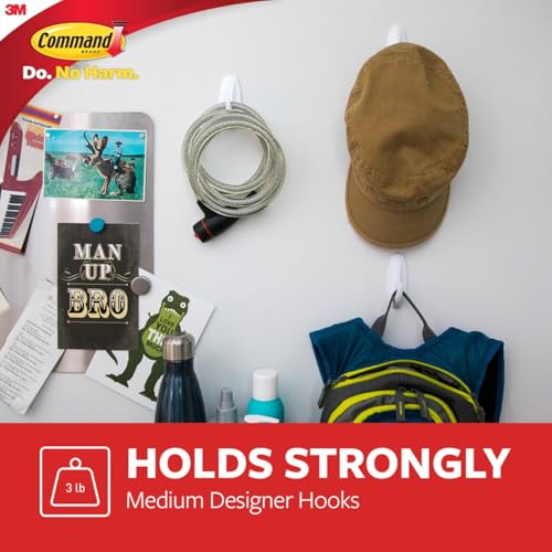 Command Medium Designer Hooks Multi-Pack, 6 Hooks, 12 Strips - size: Medium, style: 6 Hooks