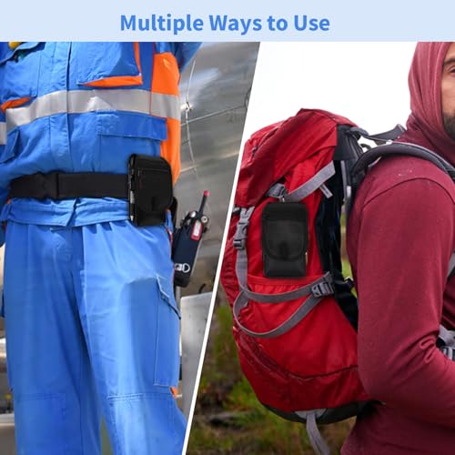 Belt Tool Pouch, Multitool Organizer Electrician Holster Nylon Tactical Pocket Attachment Utility Sheath Bag Tradesman Pro Maintenance Tool Sleeve for EDC Gears Cellphone - color: Black