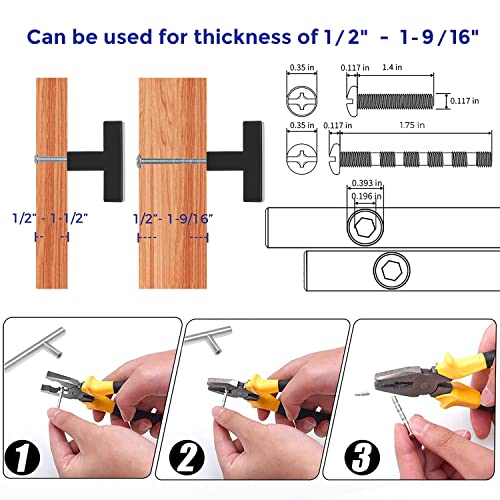 Ravinte 10 Pack Black Square Bar Cabinet Knobs 2 Inch Kitchen Handles | Single Hole, Stainless Steel, Easy Install, Screws Included, Rust-Resistant, Kitchen, Bathroom, Drawers, Cabinets - color: Black