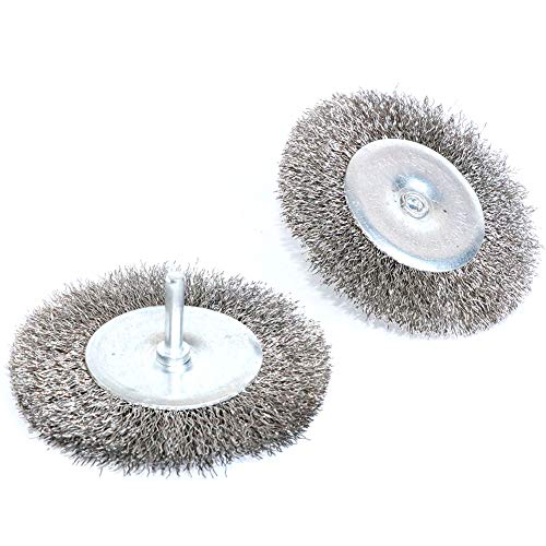 FPPO 4PCS 3 Inch Stainless Steel Wire Wheel Brushes Kit for Drill with 1/4-Inch Shank,Wire Wheels for Power-Operated Grinders - size: 3 inches