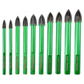 Masonry Diamond Drill Bit - 10pcs 3/16"-1/2" Concrete Diamond Hole Saw Set for Wood Plastic Brick Ceramic Tile Etc, Triangle Shank Fixed on Drills - size: 5/6/8/10/12mm*2, style: Triangle Shank