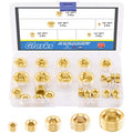 Glarks 30Pcs Brass 1/8'' 1/4'' 3/8'' 1/2'' 3/4'' NPT Male Pipe Plug Fitting Set Internal Hex Thread Socket Pipe Plug Assortment Kit - size: 1/8''-3/4''NPT Assorted