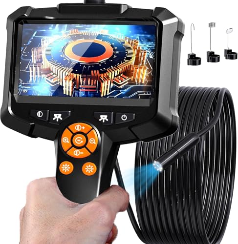 Daxiongmao Borescope 1080P Industrial Endoscope Inspection Camera | Mechanical Tool for Automotive, HVAC, Plumbing, 4.3" IPS Screen, IP67 Waterproof & 16.5ft Semi-Rigid Flexible Snake Probe - size: 16.5 FT
