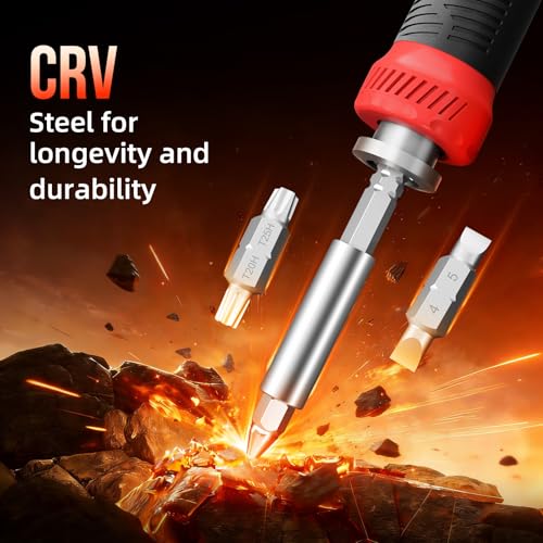 SHARDEN Multi ScrewDriver Set 26 in 1 All in One Adjustable Screw Driver - color: Red, size: Extendable-NonRatchet