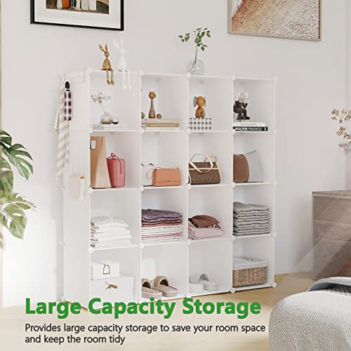 C&AHOME 16 Cube Storage Organizer Cube Shelves Units Storage Cubes, Milky - color: Milky