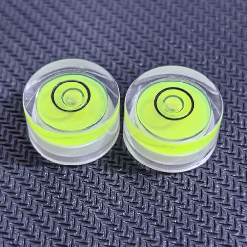5Pcs Small Circular Bubble Levels with Double Sided Adhesive Bottom Mini Little Stick-on Bubble Spirit Level Measuring Layout Tools Levels (15x8mm) - size: 15x8mm