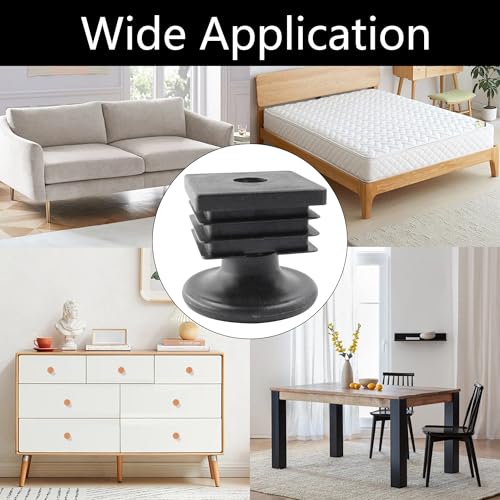8Pcs Adjustable Leveling Feet 38 x 38mm Square Insert Kit Furniture Glide Leveler, Leveling Screw Leg for Cabinets Sofa Tables Chairs Raiser, Black - size: 38x38mm