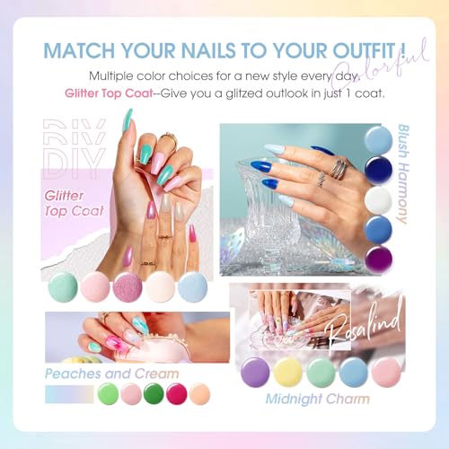 ROSALIND 30PCS Pastel Gel Nail Polish Set,26 Bright Colors Gel Polish | with Base Gel Top Coat (Glossy Matte and Glitter),Pastel Summer Nail Gel Polish, Soak Off U V Manicure Rainbow for Women - color: Neon bright colors